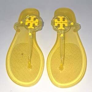 Tory Burch Mini Miller Flat Thong Jelly Sandal Yellow Citrus Size 8